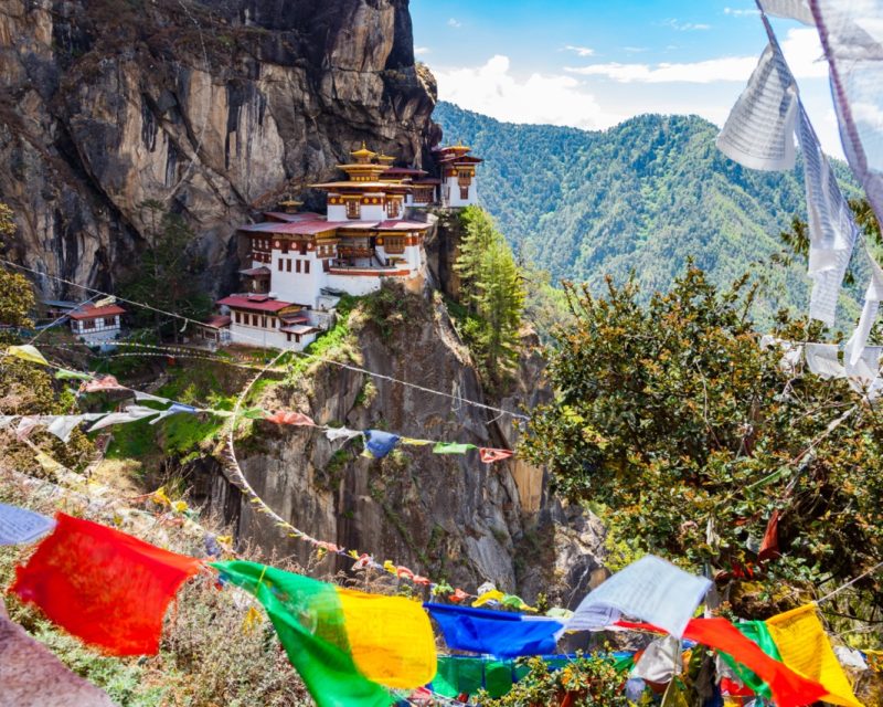 View of Taktshang Monastery on the mountain in Paro, Bhutan